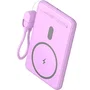 Leotec Powerbank Inalámbrico 5000mAh 20W Púrpura con Cable USB-C Integrado